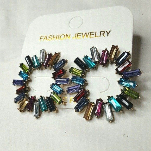 Jewelry - Wreath Multi Colored Stone Stud Earrings